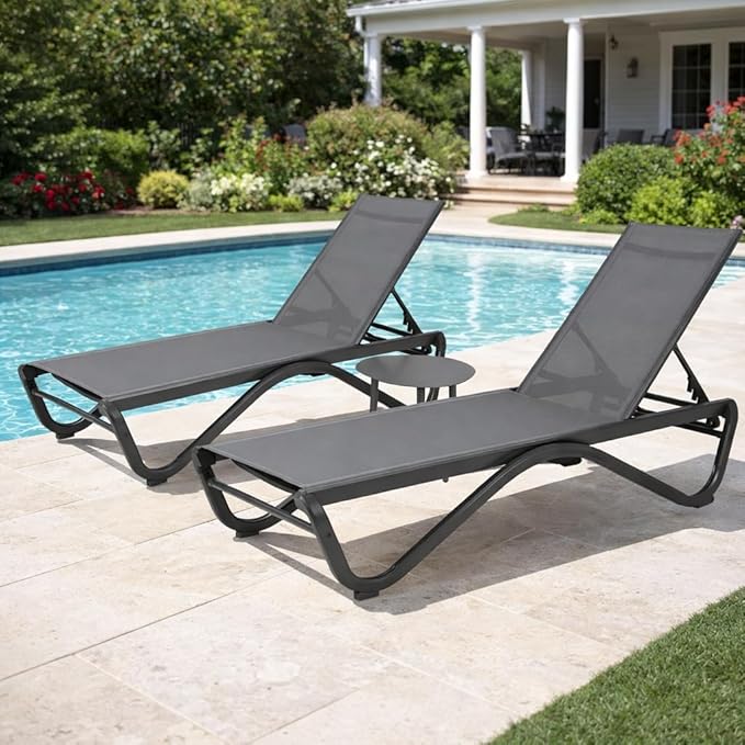 Kozyard Outdoor Chaise Lounge Chair, Full Aluminum Frame, Adjustable Reclining by Kozyard