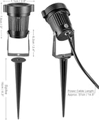 OurLeeme Lawn Flood Light Stake, 2-in-1 Waterproof Outdoor Remote Control - Image 9
