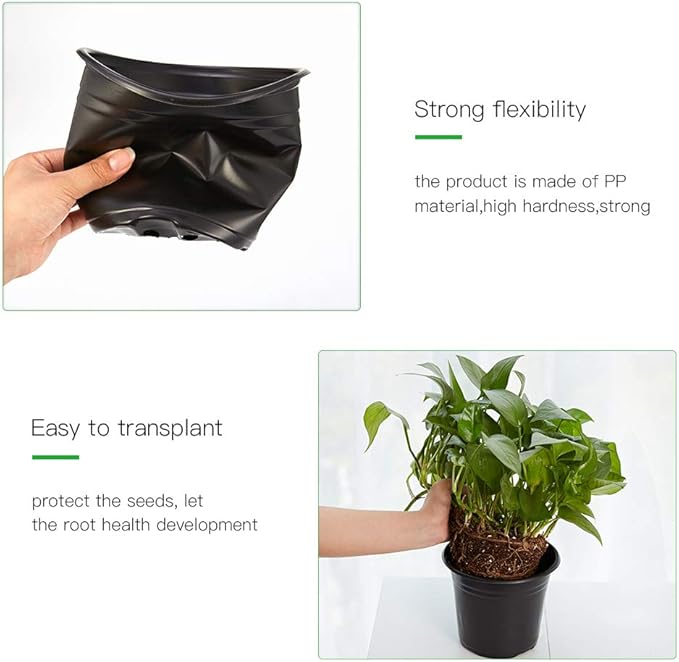 JERIA 100-Pack 0.5 Gallon Plant Nursery Pots, Plastic Pots - Image 5