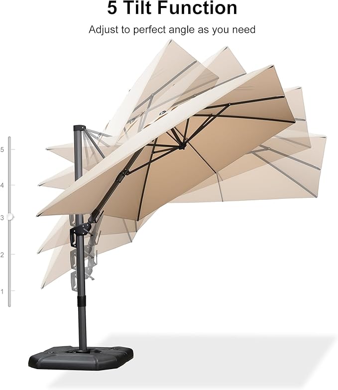 PURPLE LEAF 8.2' X 11.5' Left-right Tilting Patio Umbrella Outdoor Cantilever - Image 8