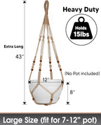 2PK 43 Inches Macrame Planter Hanger Large - Image 4