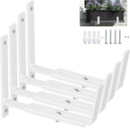 Y&M 4 Pack Adjustable Planter Box Brackets, Universal Window Box Brackets by YM