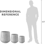 Kante 15.3"+11.6"+8.2" Dia Round Concrete Planter, Large Outdoor Indoor Planter - Image 7
