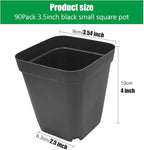 Square Nursery Pots 3.54Inches 90 Pcs Seedling Flower Post Plastic Thick Seed - Image 2