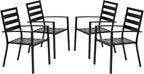VINGLI Outdoor Dining Chairs Set of 4, Metal Frame Patio Chairs by VINGLI