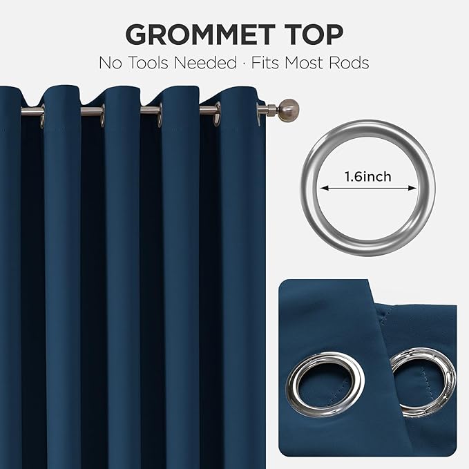 Joydeco Blackout Door Curtain for Doorway Privacy 84 Inches Long, Grommet - Image 9