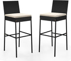 HAPPYGRILL Wicker Patio Barstools Set of 2, Outdoor Rattan Bar Chairs by HAPPYGRILL