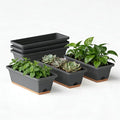 Window Box Planter, 6 Pack Plastic Vegetable Flower Window Planters Boxes 16 by LesOasis