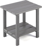 Adirondack Outdoor Side Table, 2-Tier Sturdy Patio End Table Weather Resistant by Apolimi