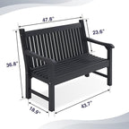 Psilvam Garden Bench, 2-Person Poly Lumber Patio Bench, All-Weather Outdoor - Image 2