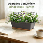 Window Box Planter, 6 Pack Plastic Vegetable Flower Window Planters Boxes 16 - Image 4