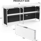 VINGLI 78" Portable Bar Table, 2-Tier Shelves, Mobile Bar Table - Image 3