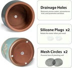YBX Terracotta Pots with Drainage Holes, Bee Decor, Planter - Image 3