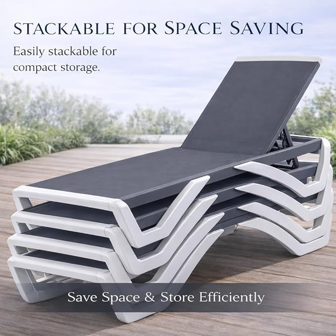 Kozyard Outdoor Chaise Lounge Chair, Full Flat Adjustable Patio Lounger - Image 4