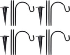 CALIDAKA 4 Pack Multi-Purpose Shepherds Hooks Outdoor Iron Shepherd Hook - Image 3