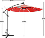 Yaheetech 10FT Solar Offset Umbrella - Image 3