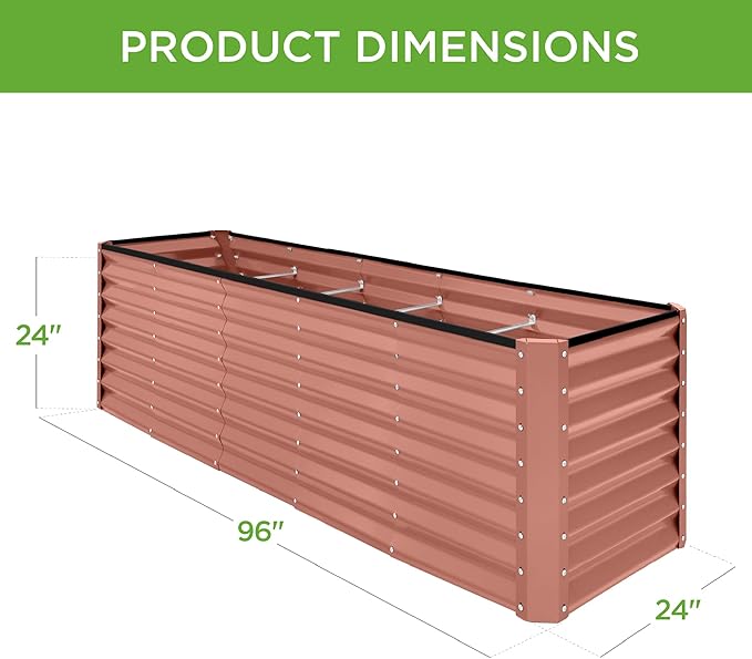 Best Choice Products 8x2x2ft Raised Outdoor Metal Garden Bed, Deep Root Box - Image 3