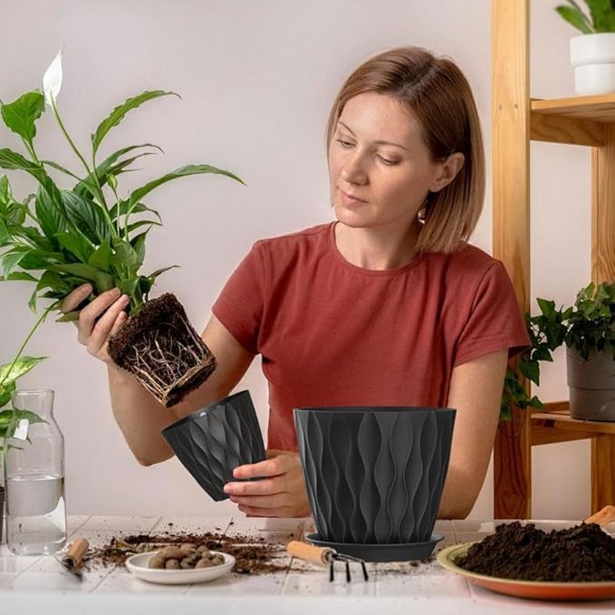 7 Inch Plant Pots 5 Pack, Flower Planters - Image 5