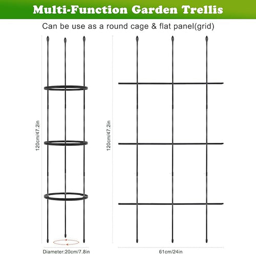 2 Pack Garden Trellis, 2 in 1 Plant Cages & Supports - Image 2