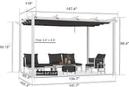PURPLE LEAF 10' x 13' Aluminum Outdoor Pergola White Wind-Resistant Retractable - Image 7