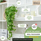 ROVALA Silk Plants for Home Decor Indoor in Pot Realistic Artificial Plants - Image 7