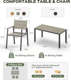 5-Piece Outdoor Dining Set, Aluminum Dining Table Set - Image 4
