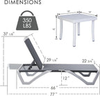 Kozyard Outdoor Chaise Lounge Chair, Full Flat Adjustable Patio Lounger - Image 2