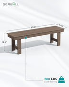 SERWALL Outdoor Dining Set for 6, HDPE Furniture Set - Image 4