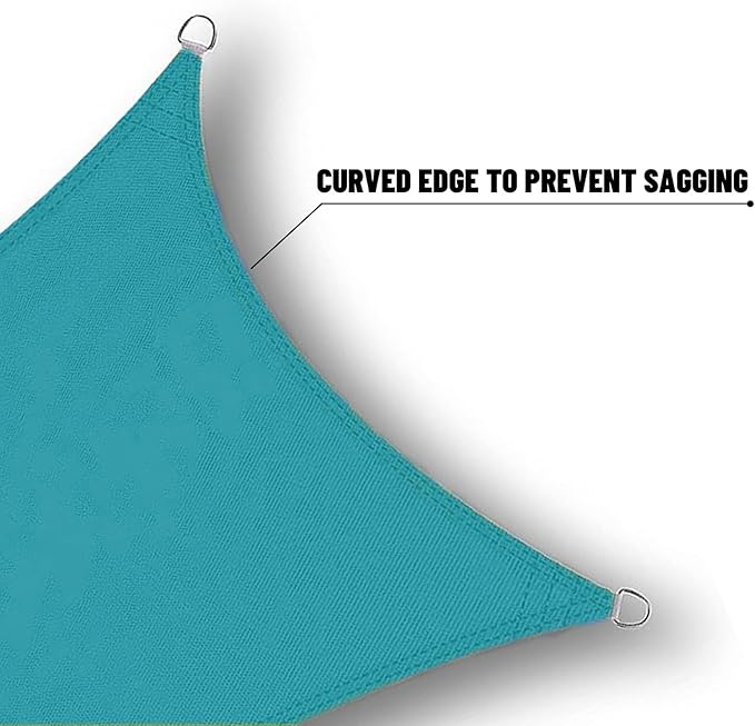 SUNNY GUARD Waterproof Sun Shade Sail 7' x 16' Turquoise Blue Rectangle UV - Image 4