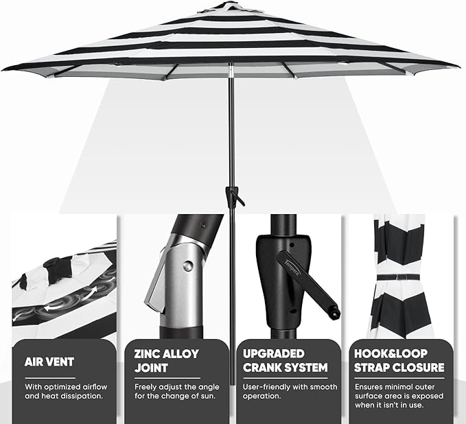 Tempera Patio Market Outdoor Table Umbrella - Image 4
