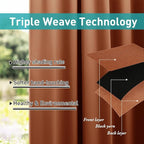 NICETOWN Outdoor Curtain for Patio Windproof, Thermal Insulated Rustproof Steel - Image 4