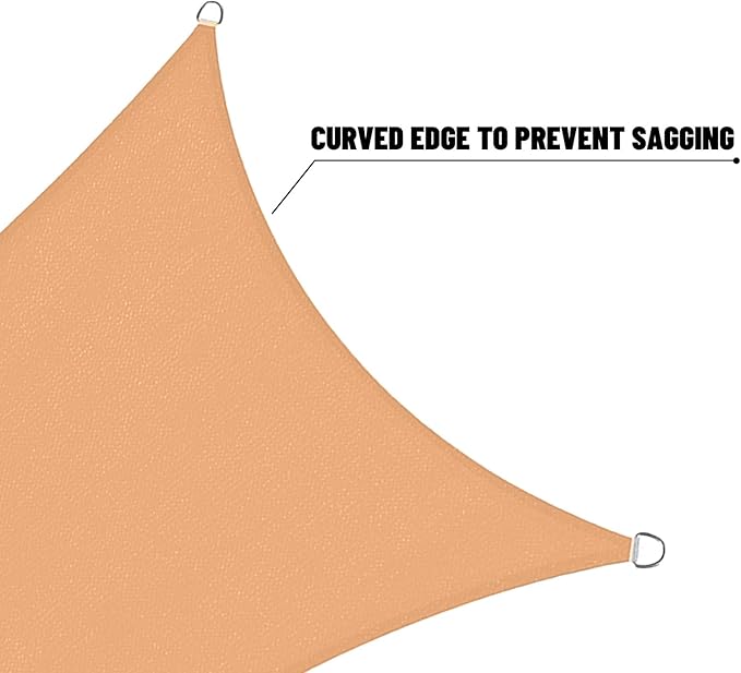 SUNNY GUARD Custom Size 8'x8'x11.3'Peach Fuzz Sun Shade Sail Right Triangle UV - Image 7