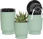 T4U 4 Inch Plant Pots Self Watering, 6 Pack African Violet Pots, Small Plant by T4U