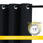 NICETOWN Black Out Living Room Curtain 118 inches Long, Grommet Thermal - Image 3