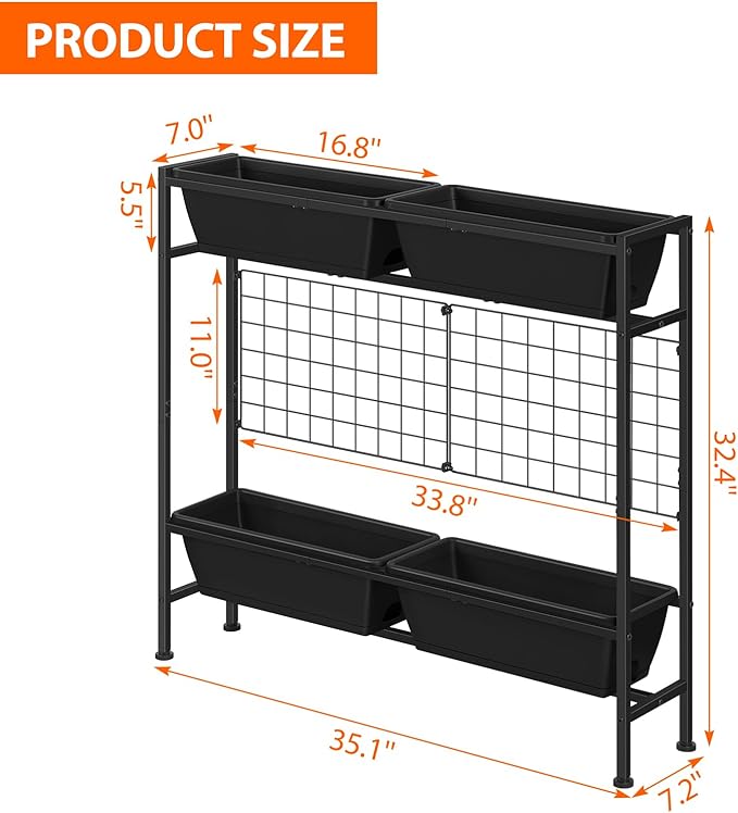 OYEAL Raised Garden Bed 32" Tall Elevated Planter Boxes - Image 2