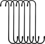 6 Pack 10 inch Extra Large S Hooks Black Heavy Duty Long S Hooks by ESFUN