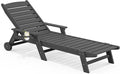 SERWALL Patio Chaise Lounge Chair, Poly Lounge Chair by SERWALL