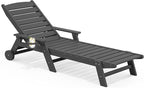 SERWALL Patio Chaise Lounge Chair, Poly Lounge Chair by SERWALL