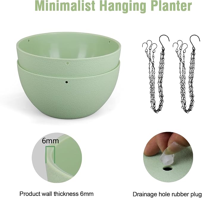 12 inch Large Hanging Planters Plant Pots - Image 4