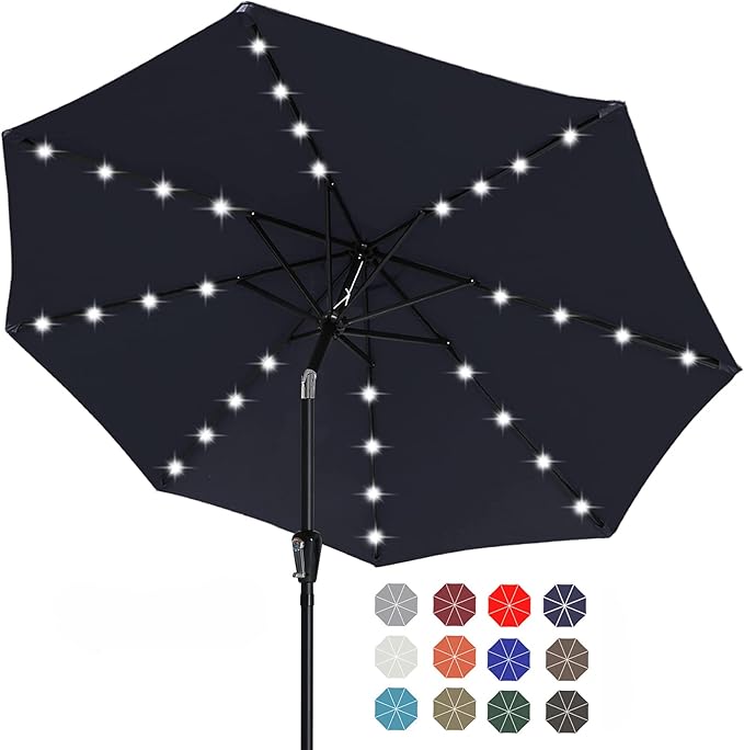 ABCCANOPY Durable Solar Led Patio Umbrellas by ABCCANOPY