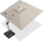 PURPLE LEAF 9' X 11' Patio Umbrella Outdoor Rectangle Umbrella Large Cantilever by PURPLELEAF