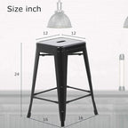 FDW Metal Bar Stools Set of 4 Counter Height Bar Stools 24 Inches Industrial - Image 3
