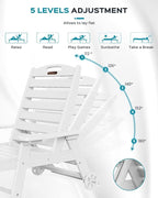 Outdoor Chaise Lounge Chair Set of 2, Patio Lounge Chairs - Image 4