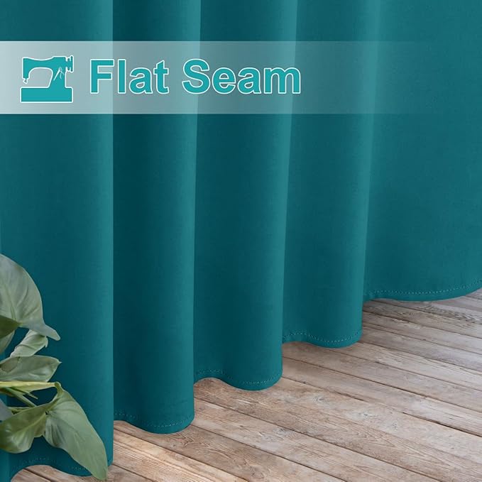 NICETOWN 2 Panels Peacock Teal Patio Curtainss Outdoor Waterproof - Image 7