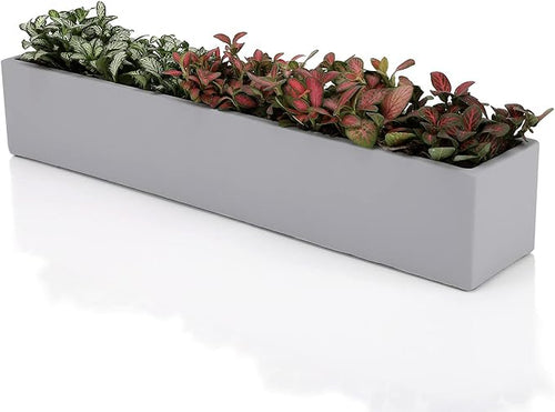 14.5-Inch Grey Rectangle Concrete Succulent Planter Windowsill Boxes by Ten-stone