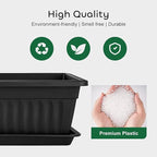GROWNEER 3 Packs 17 Inches Black Flower Window Box Plastic Vegetable Planters - Image 6