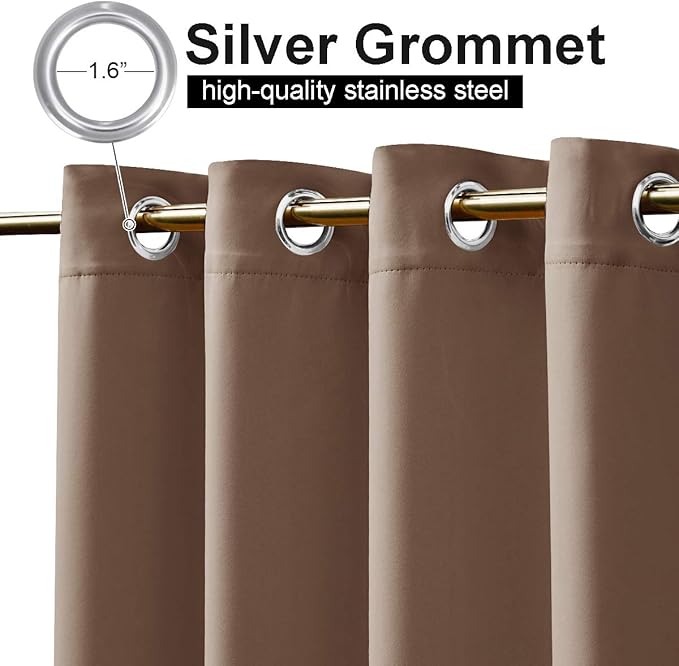 NICETOWN Waterproof Weighted Outdoor Curtains Grommet Top & Bottom 2 Panels - Image 3