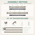 Retro Silver Curtain Rods for Windows 28 to 48 Inches Adjustable Length Heavy - Image 9