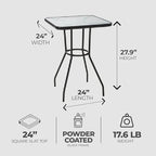Four Seasons Courtyard Sunny Isles 24 Inch Outdoor Patio Bistro Dining Table - Image 3
