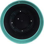 Garden Elements Indoor/Outdoor Glazed Brushed Happy Plastic Planter, Dark Aqua - Image 3